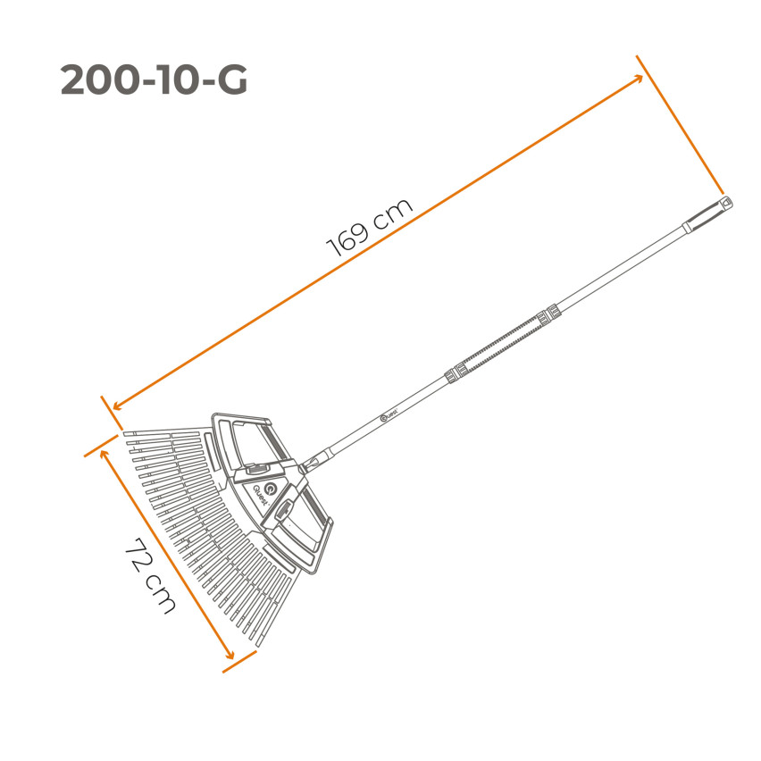 Rastrello da giardino telescopico per foglie ed erba – 3in1 – sistema da giardino QUEST