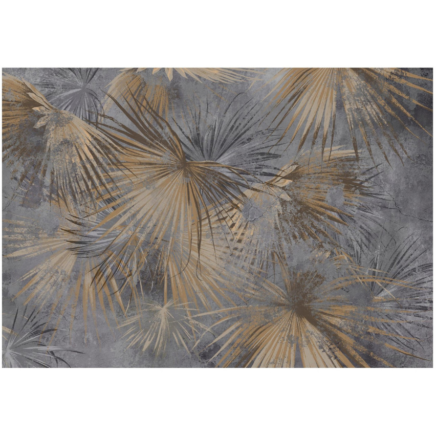 BELLISSIME FOGLIE DI BETONE SU CALCESTRUZZO PER SALOTTI Carta da parati 250x175