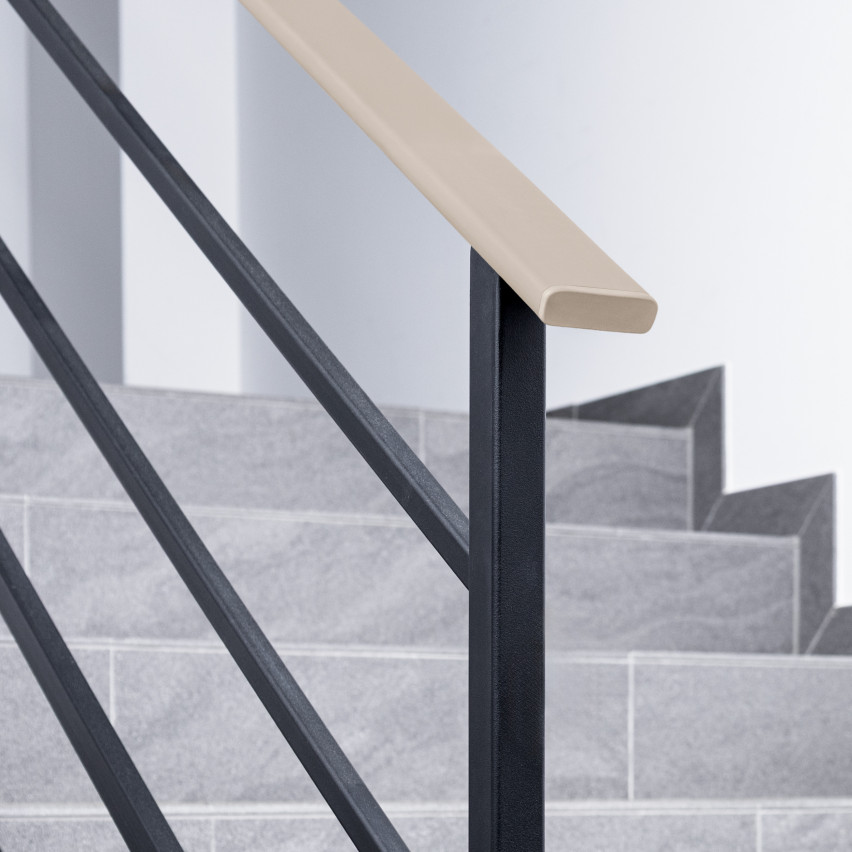 Acabado para poste de barandilla de PVC, remate final para perfil de barandilla STANDARD, 40x8, beige