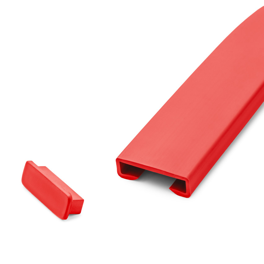 PVC turėklų stulpelio apdaila, turėklų profilio STANDARD galinis dangtelis, 40x8, raudonas