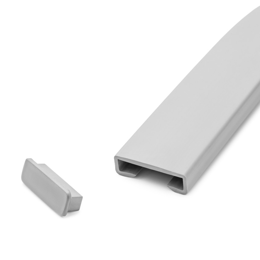 Povrchová úprava pre stĺpik zábradlia z PVC, koncovka pre profil zábradlia STANDARD, 40x8, sivá