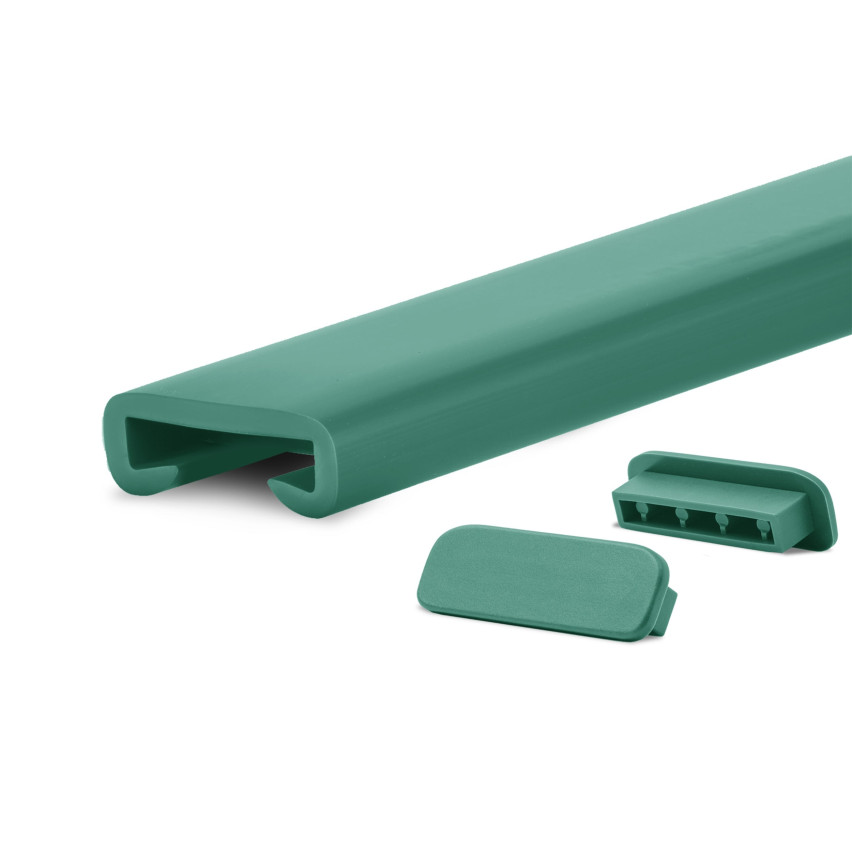 Perfil corrimão de PVC LUX 40x8 mm, revestimento do corrimão, verde