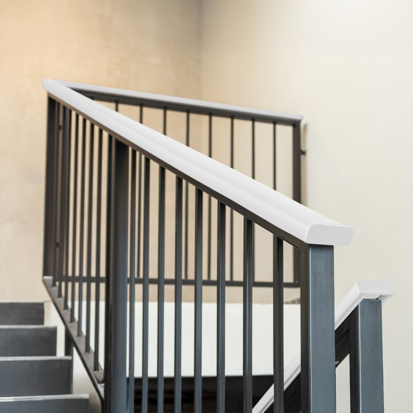 Povrchová úprava pre stĺpik zábradlia z PVC, koncovka pre profil zábradlia PREMIUM, 40x8, biela