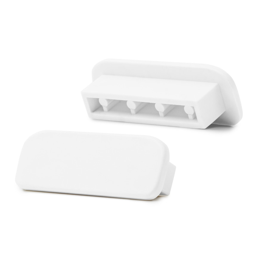 Povrchová úprava pre stĺpik zábradlia z PVC, koncovka pre profil zábradlia PREMIUM, 40x8, biela