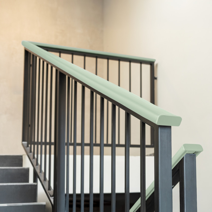 Povrchová úprava pre stĺpik zábradlia z PVC, koncovka pre profil zábradlia PREMIUM, 40x8, svetlozelená