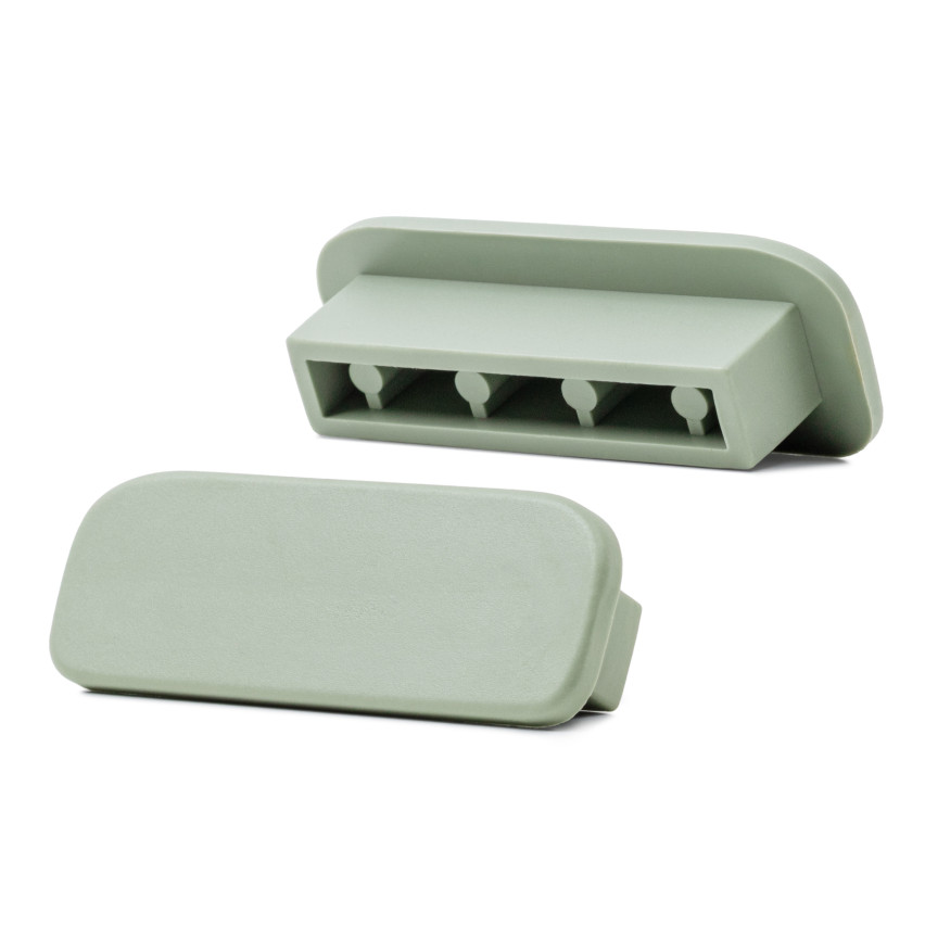 Povrchová úprava pre stĺpik zábradlia z PVC, koncovka pre profil zábradlia PREMIUM, 40x8, svetlozelená