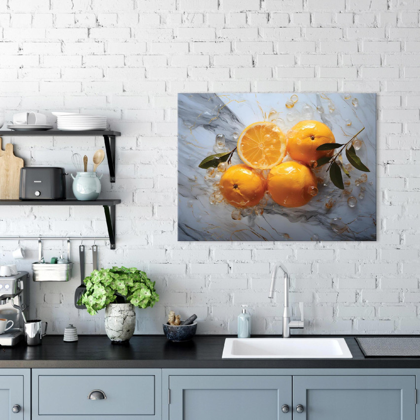 Painting FOR KITCHEN Fruits MARMUR ABSTRACTION On Canvas Wall Large 60x40