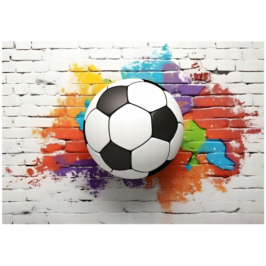 Papel de parede fotográfico Football 3D GRAFFITI para rapazes Papel de parede juvenil 150x105