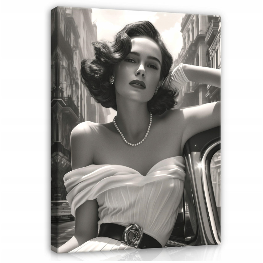 Immagine di donna in bianco e nero su piastrelle da parete per camere da letto e soggiorni 120x80