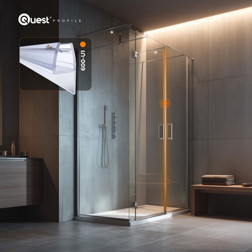 Vedação lateral do duche 200 cm transparente, 2 peças