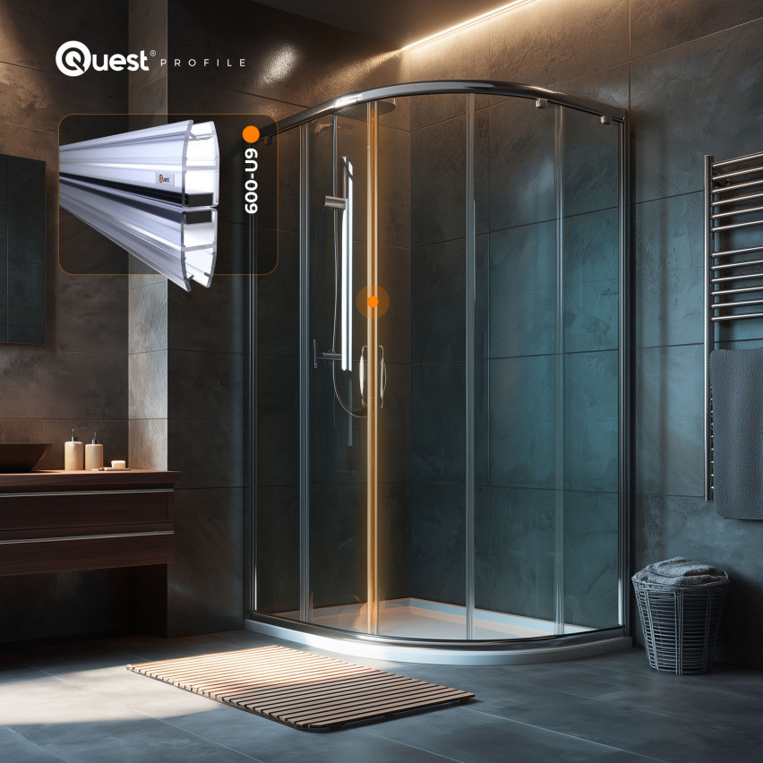 Magnetické těsnění do sprchy rovné 200 cm průhledné, 2 kusy