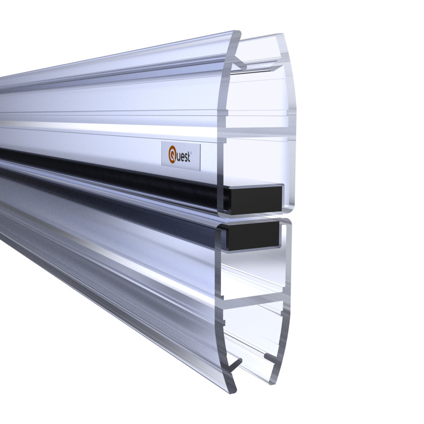 Magnetické těsnění do sprchy rovné 200 cm průhledné, 2 kusy