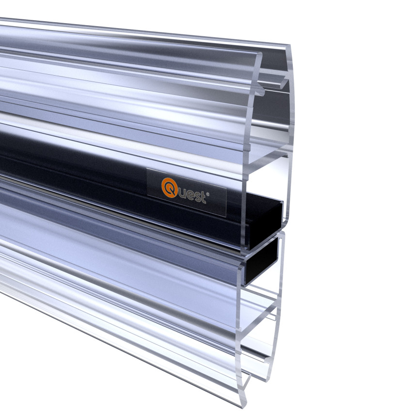 Magnetické těsnění do sprchy rovné 200 cm průhledné, 2 kusy