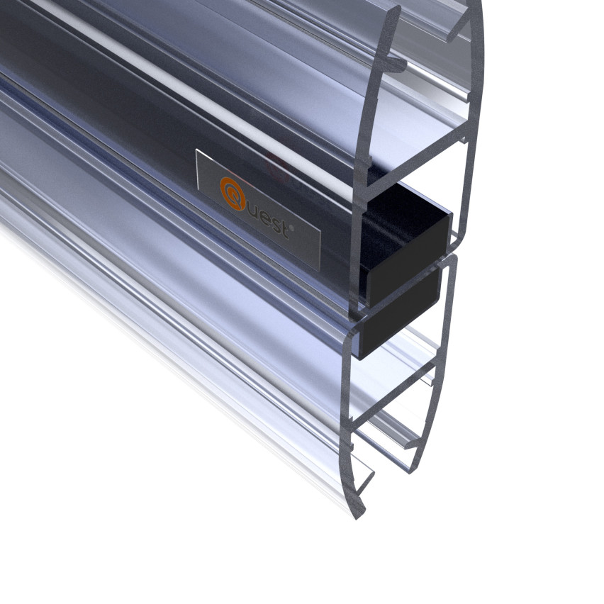 Magnetické těsnění do sprchy rovné 200 cm průhledné, 2 kusy