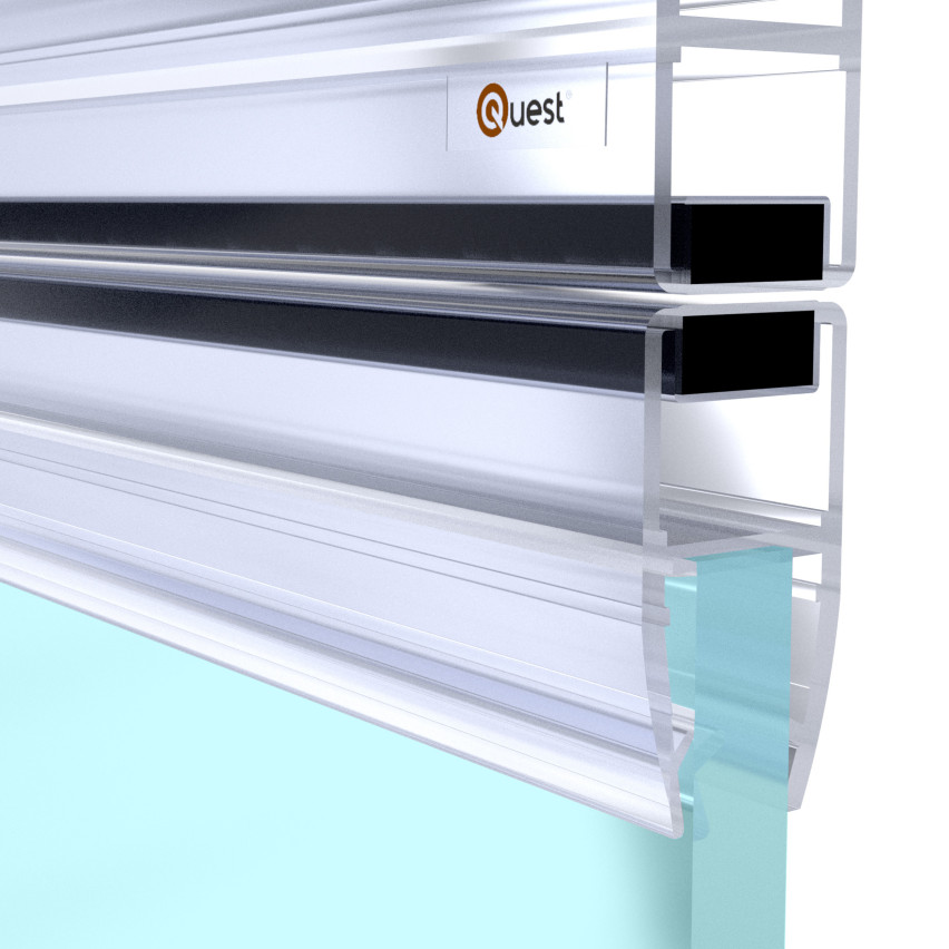 Magnetické těsnění do sprchy rovné 200 cm průhledné, 2 kusy