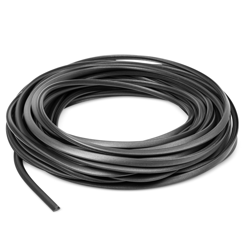 Protišmykový profil na schody čierny/strieborný, drážkovaný, 25 m