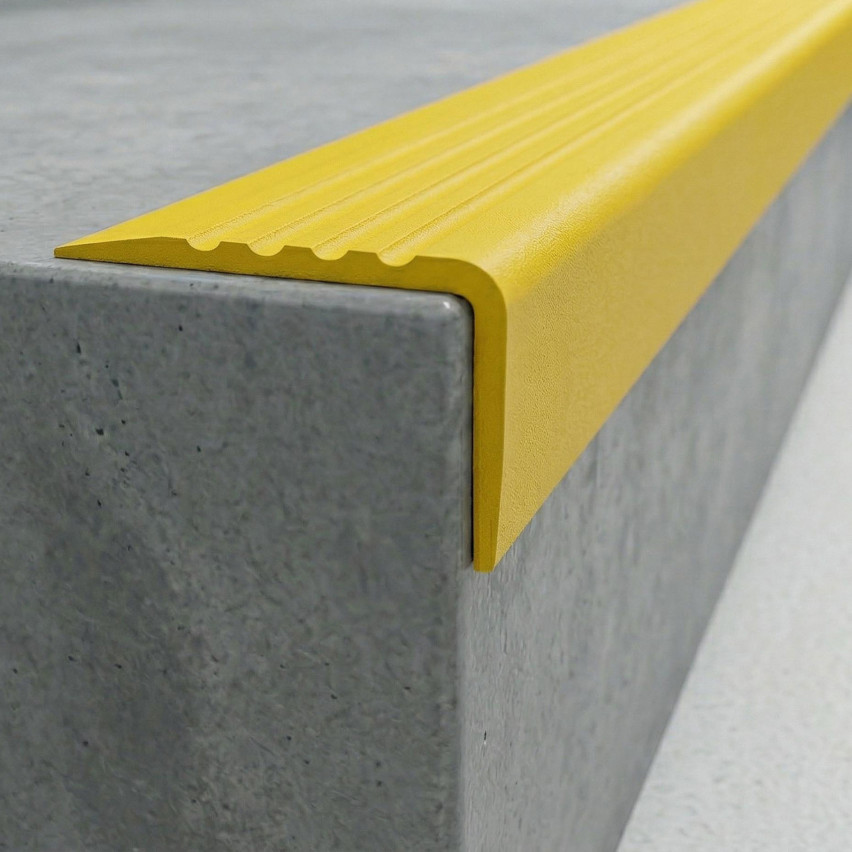 Perfil da escada de segurança 52x40mm, aviso de biqueira de PVC antiderrapante, RGP-O, Vermelho