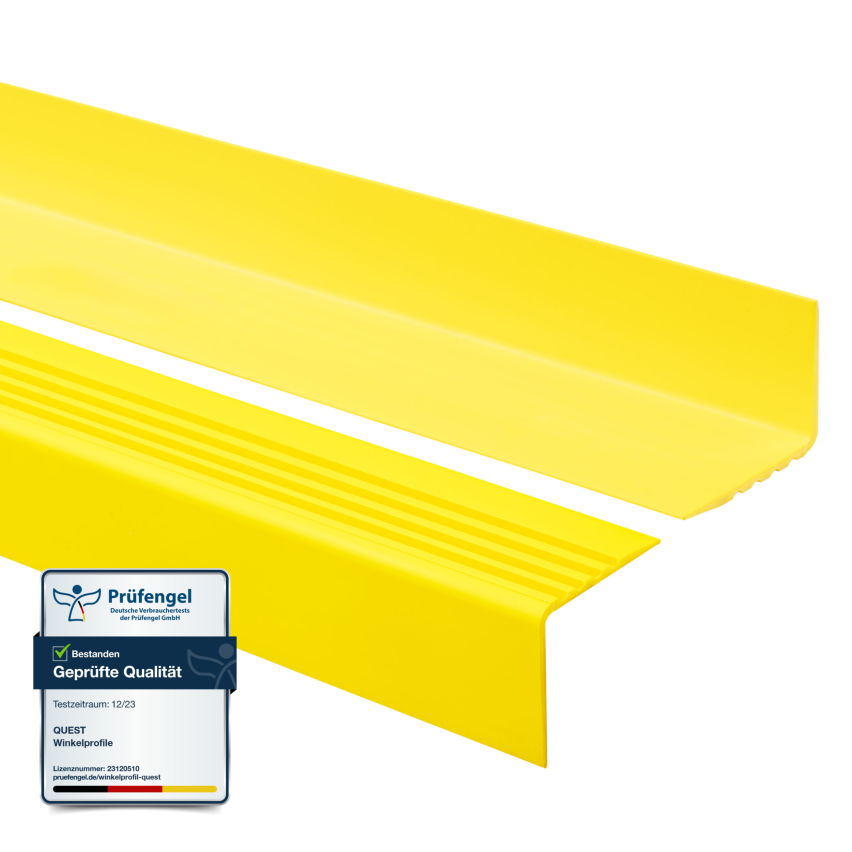 Perfil da escada de segurança 52x40mm, aviso de biqueira de PVC antiderrapante, RGP-O, amarelo