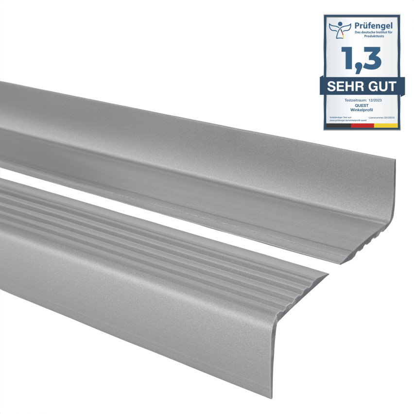 Protišmykový schodový profil 50x42mm 150cm strieborný