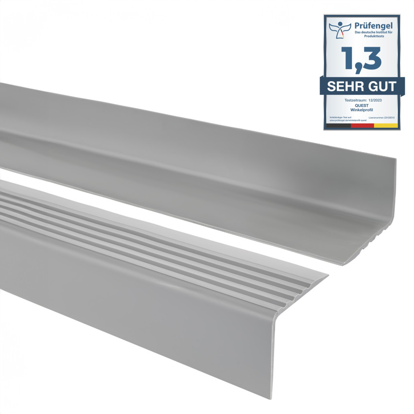 Non-slip stair nosing 50x42mm 150cm, grey