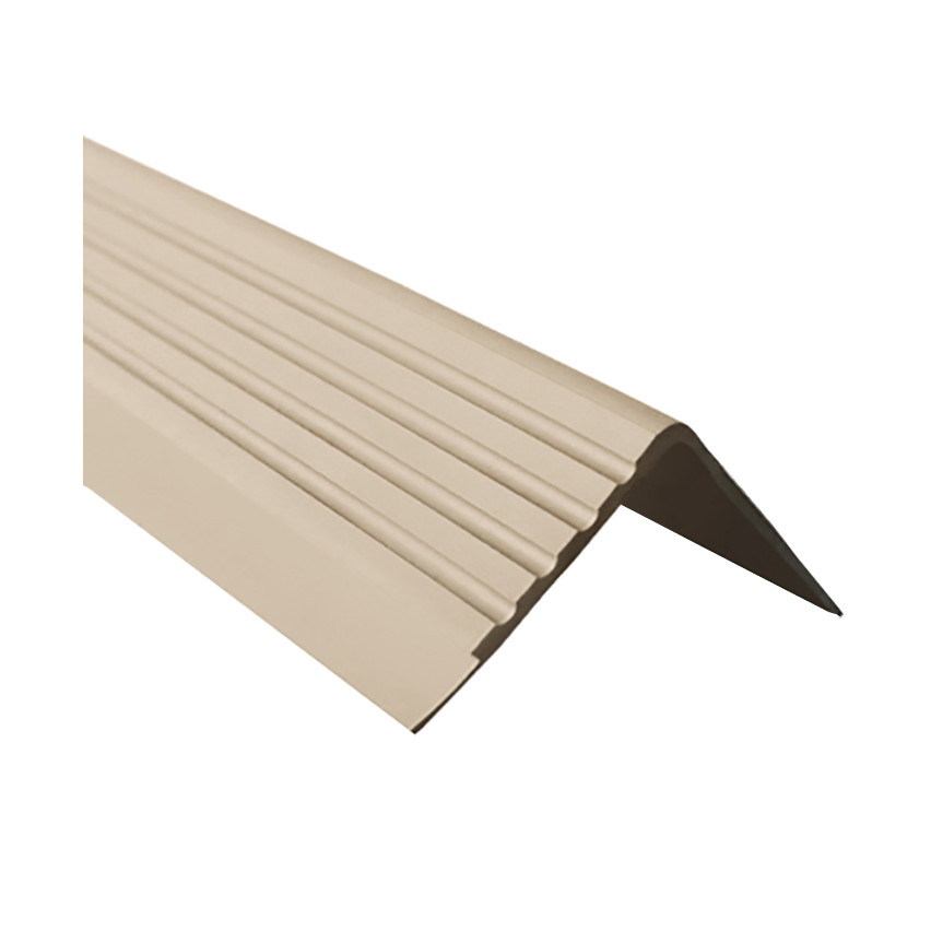 Perfil de escada de PVC 40x60 mm, 150 cm, bege, biqueira de escada antiderrapante, RDD