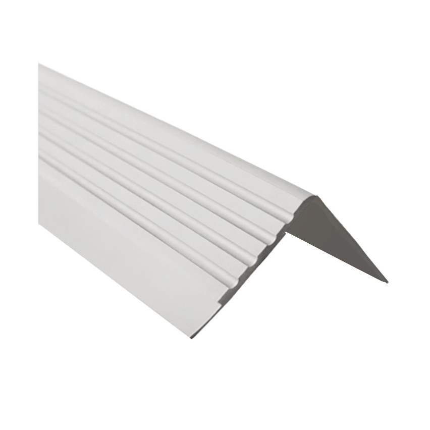 Perfil de escada de PVC 40x60 mm, 150 cm, cinzento, biqueira de escada antiderrapante, RDD