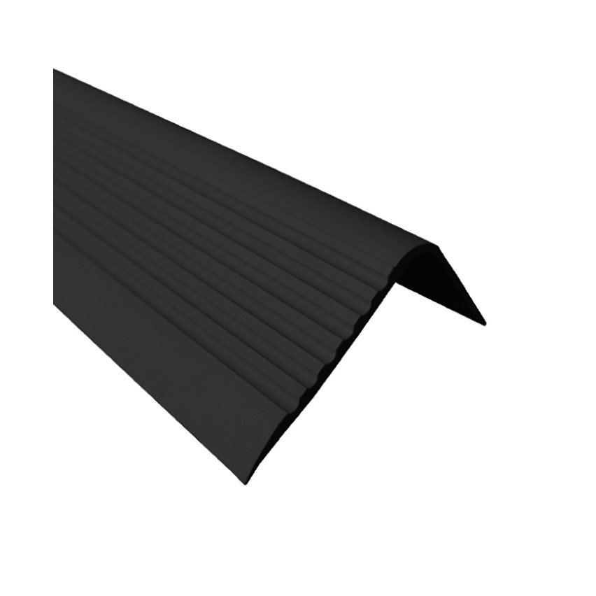 Antislip trapprofiel PVC 70x40 mm, 150 cm, zwart, trapneus profiel, RGPD