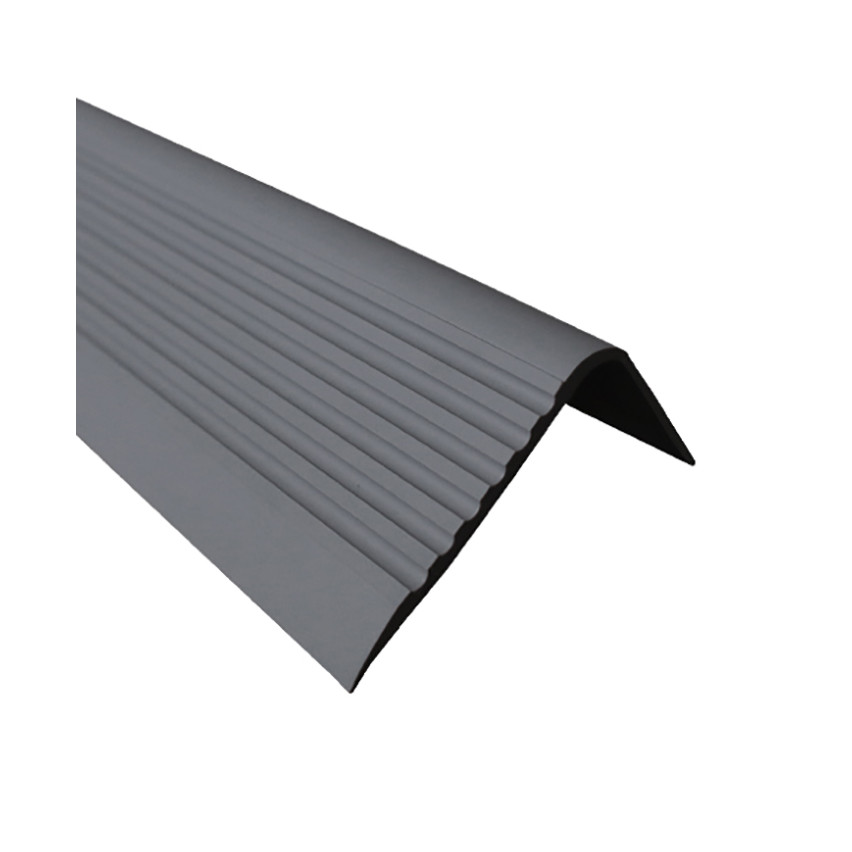 Antislip trapprofiel PVC 70x40 mm, 150 cm, donkergrijs, trapneus profiel, RGPD