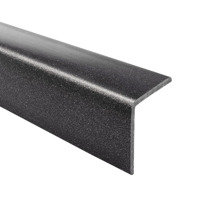 Zelfklevend hoekprofiel van zacht PVC, zwart-zilver, hoekbeschermer, KM