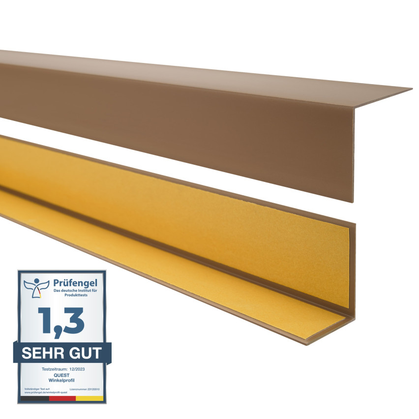 Corner trim hard angle, self-adhesive, brown
