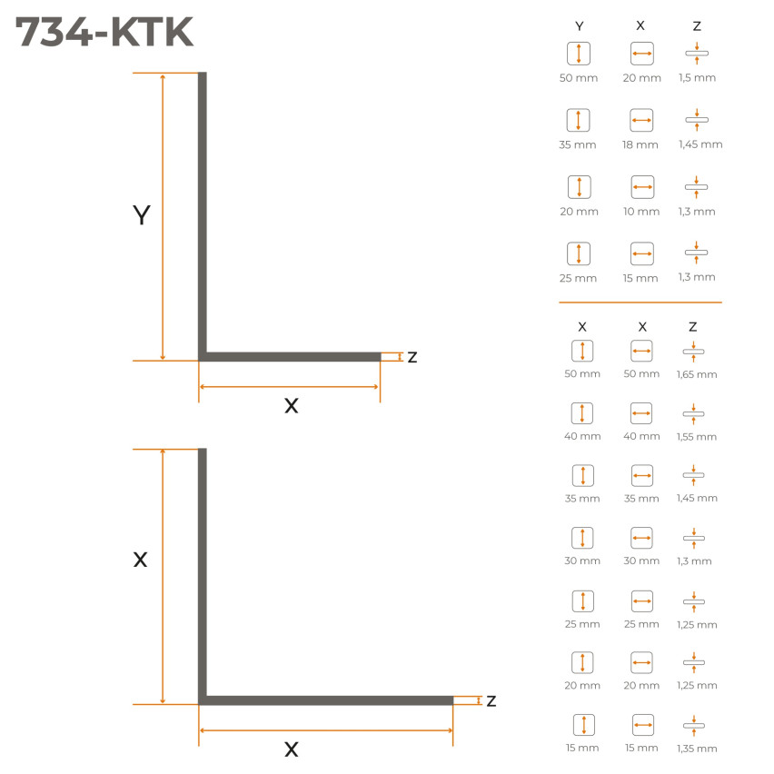 Zelfklevend hoekprofiel van hard PVC, lichtbruin, voor decoratie, hoekbeschermer, KTK
