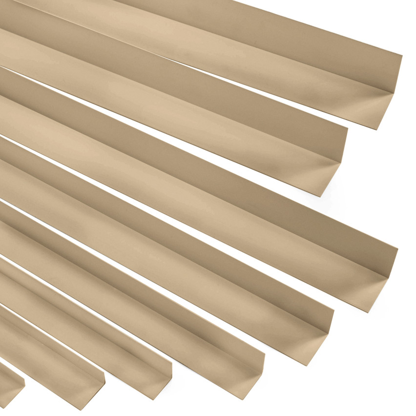 Perfil angular de PVC rigido, beige autoadhesivo, ángulo rígido, perfil decorativo en forma de L, con adhesivo en el lado exterior