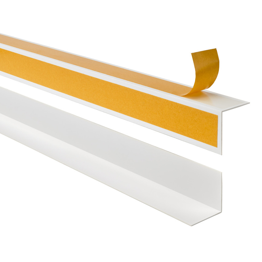 Kampas lipnus PVC apdailai išorinis apdailai dekoratyvinis L kampo profilis, PVC kampas, KTZ, balta