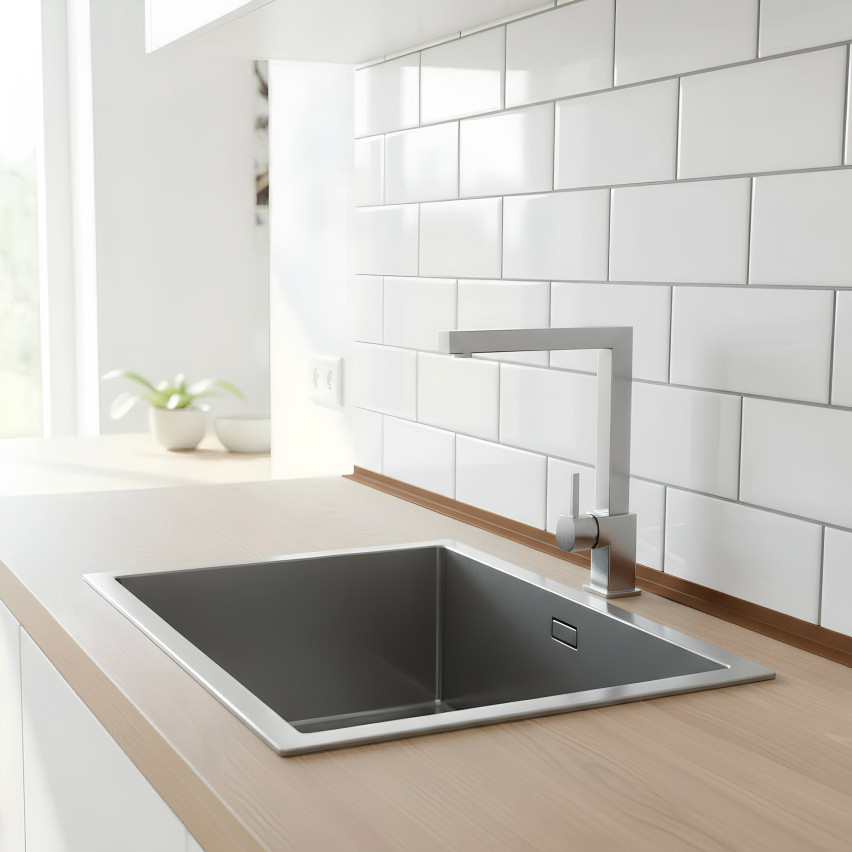Ângulo duro de PVC colado na parte externa perfil decorativo em L, canto decorativo com cola, OCTs, castanho