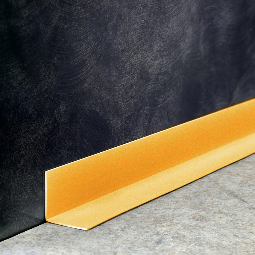 Ângulo duro de PVC colado na parte externa perfil decorativo em L, canto com cola, KTZ, ouro