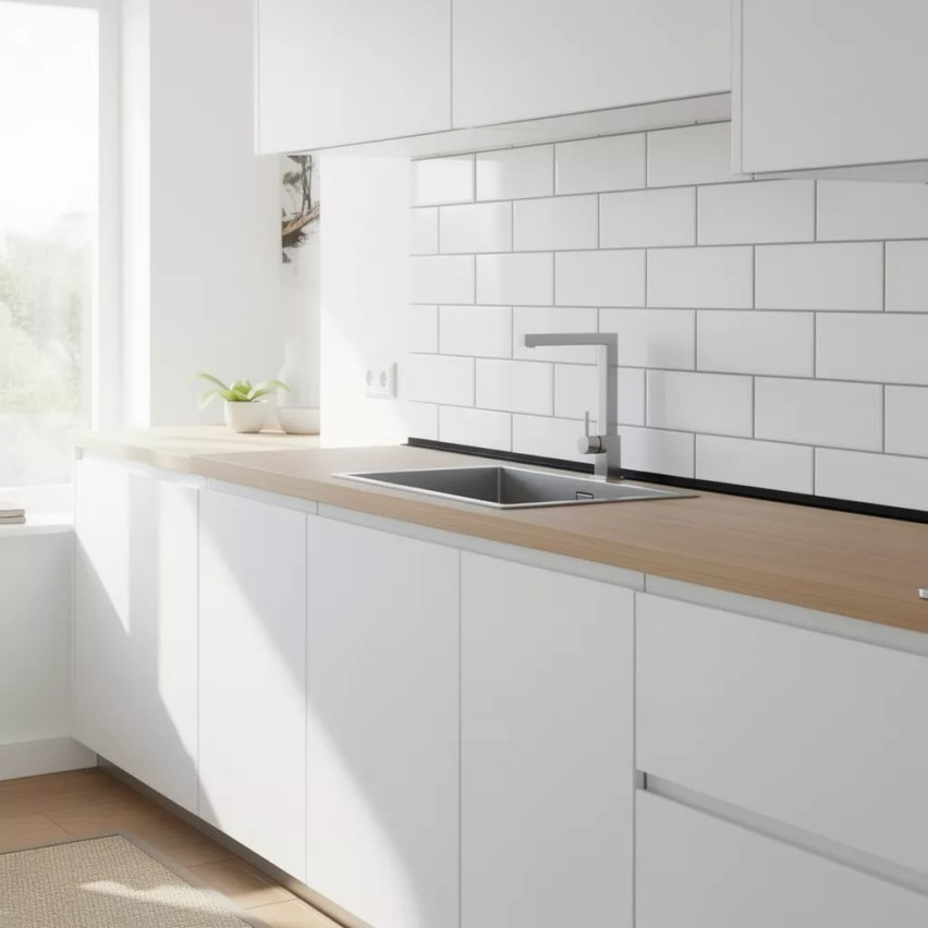 Profilo angolare decorativo in PVC tipo L per protezione e rifinitura bordi KT, nero