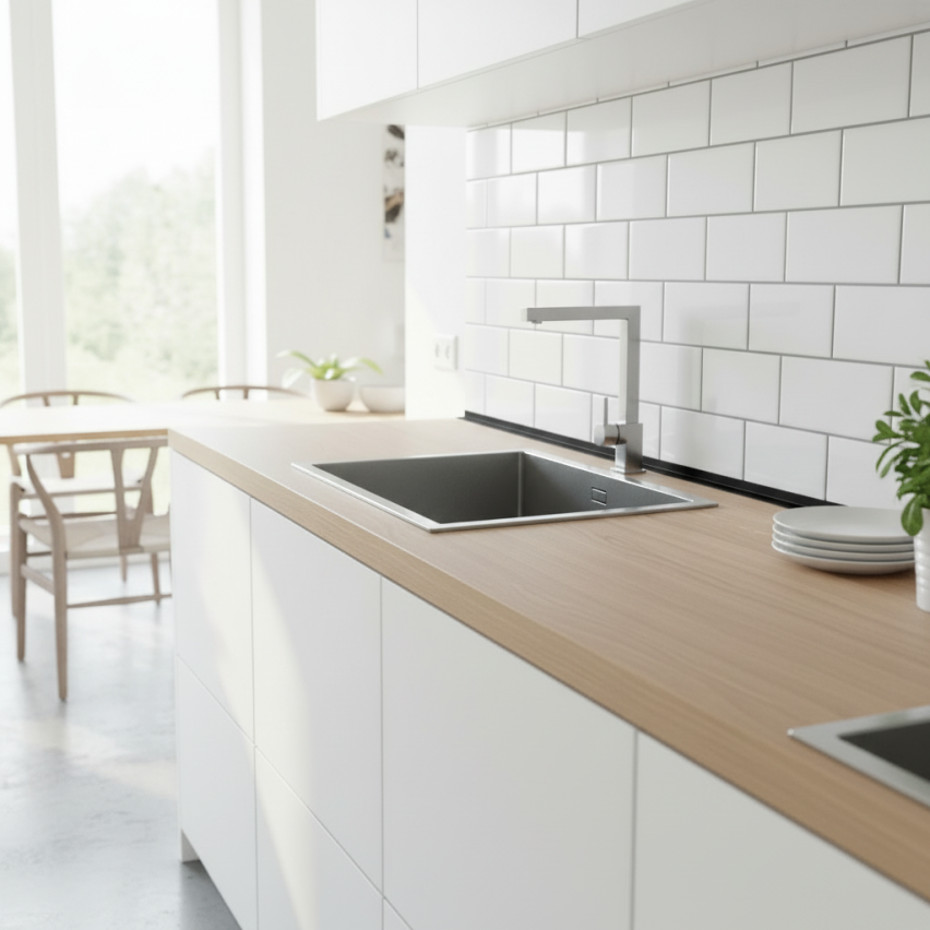  PVC kulmaprofiili, epätasainen, liimattu ulkopuolelle, kulmasuoja, musta