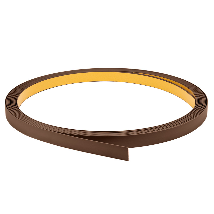 Plochá tyč z tvrdého PVC s lepidlem, hnědá, 10 m