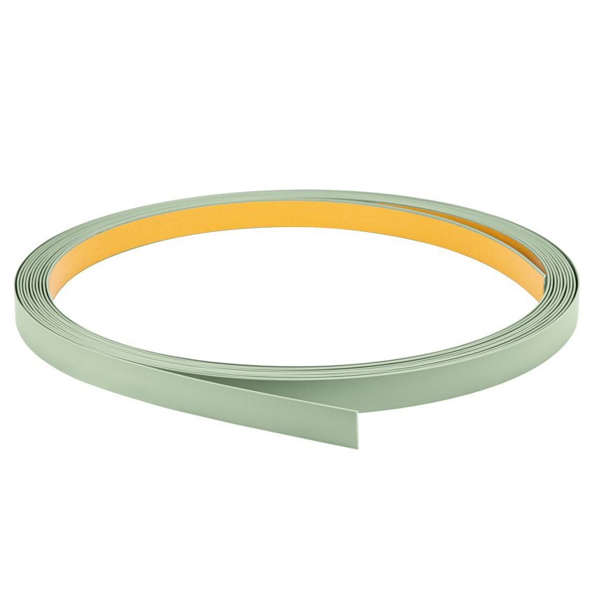 Barra piatta autoadesiva in PVC duro barra piatta decorativa PP, verde chiaro, 10 m
