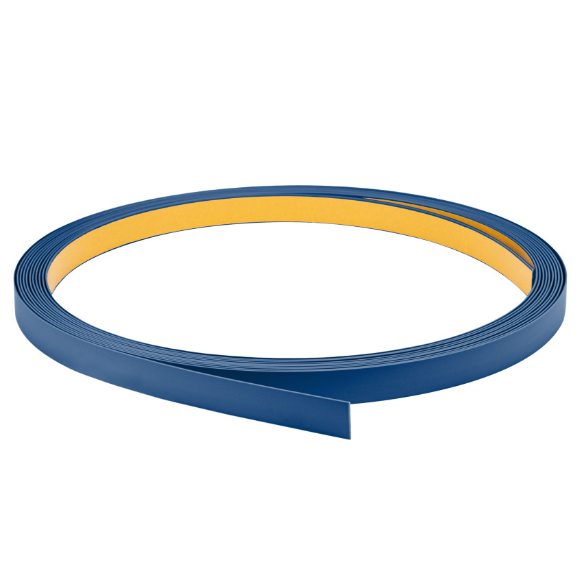Barra plana autoadesiva dura de PVC tira plana flexível, PP, azul, 10 m