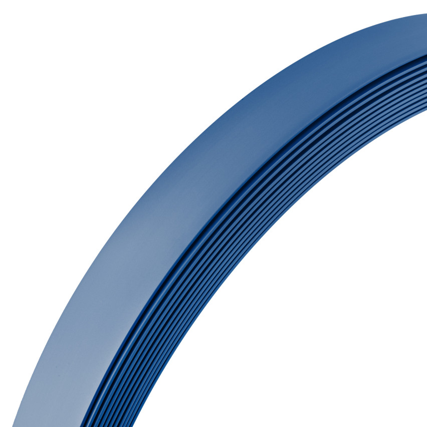 Barra plana autoadesiva dura de PVC tira plana flexível, PP, azul, 10 m