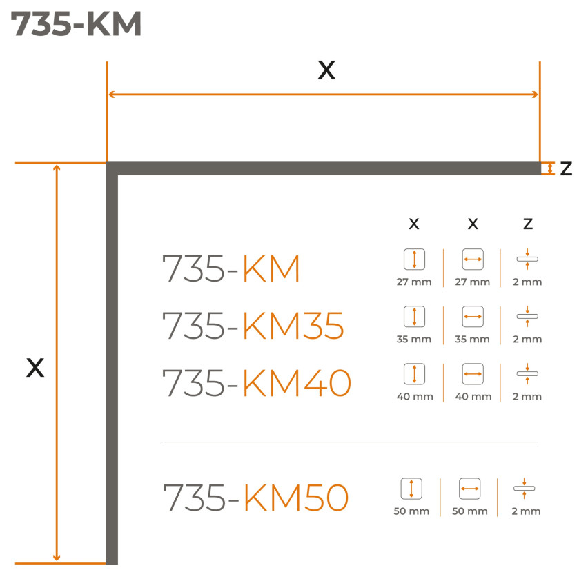 Hoekprofiel van zacht PVC, donkergrijs, hoekbeschermer, KM