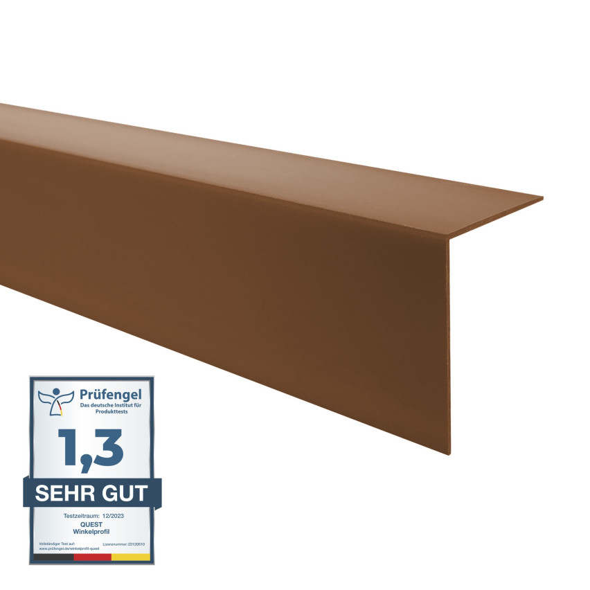 Cantoneira de PVC perfil em L, canto decorativo, KT, castanho