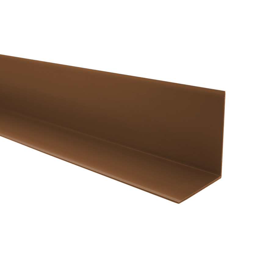Cantoneira de PVC perfil em L, canto decorativo, KT, castanho