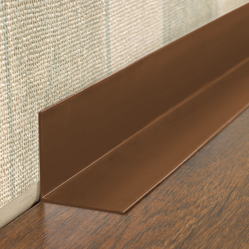 Cantoneira de PVC perfil em L, canto decorativo, KT, castanho