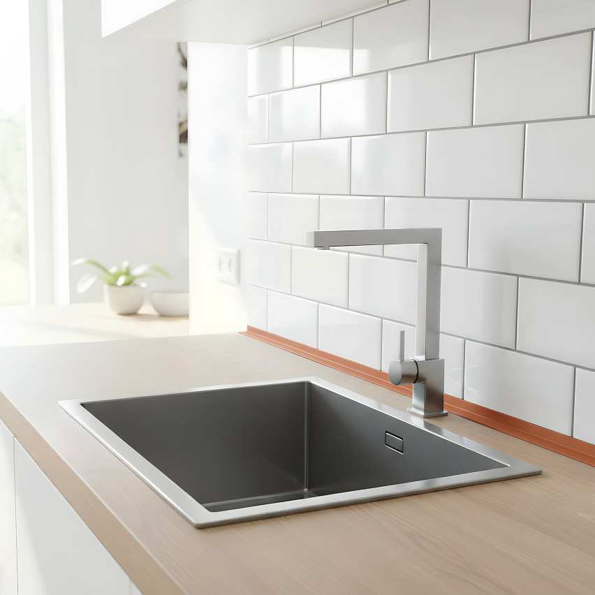 Cantoneira de PVC perfil em L, canto decorativo, KT, Tijolo