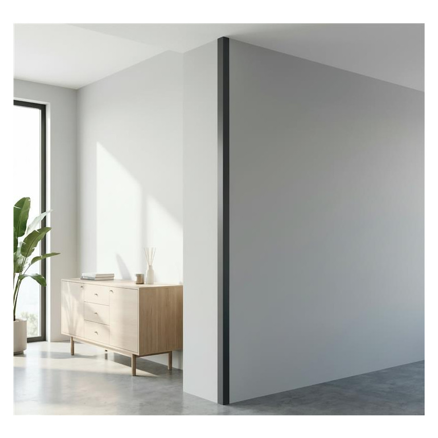 Cantoneira de PVC perfil em L, canto decorativo, KT, cinzento escuro