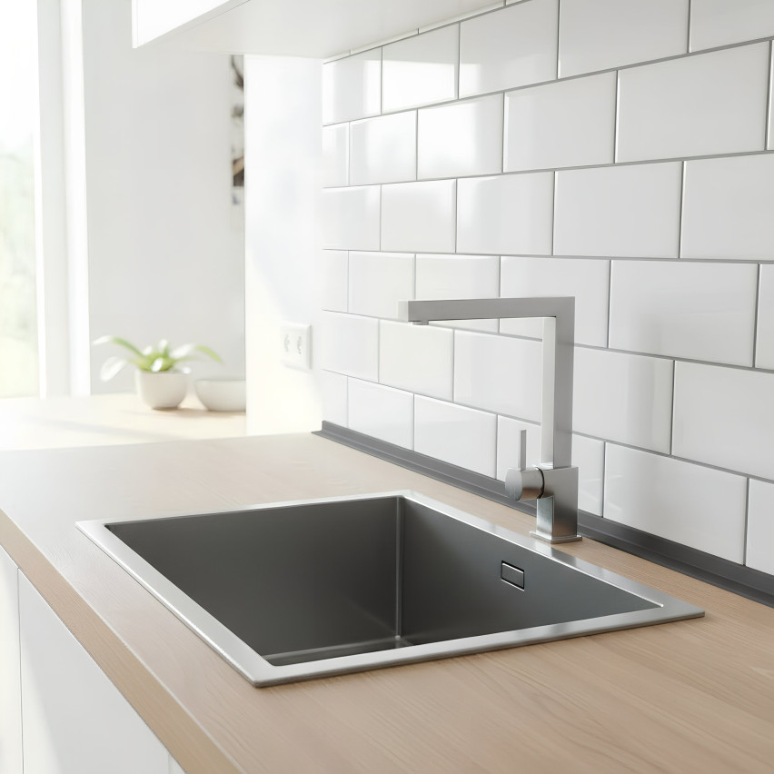 Cantoneira de PVC perfil em L, canto decorativo, KT, cinzento escuro