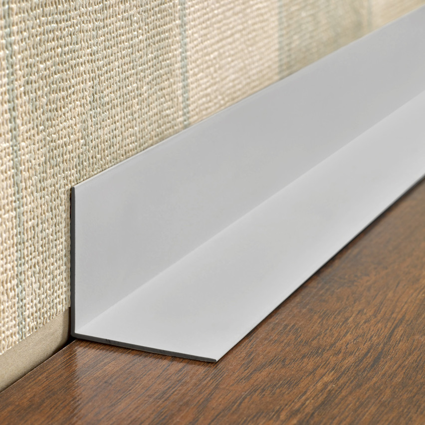 Cantoneira de PVC perfil em L, canto decorativo, KT, cinzento