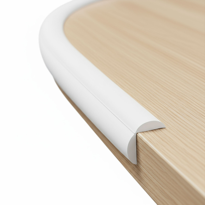 PVC afwerk- en beschermlijst voor randen, zelfklevend wit 10/10 5m